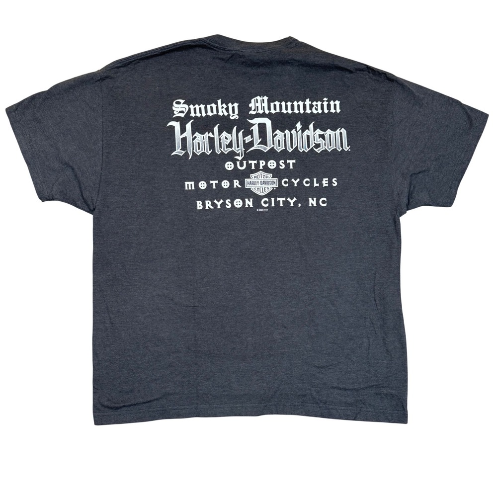 Harley-Davidson Pocket T-Shirt XL 23.5x29.5 Smoky Mountain Bryson City NC Gray
